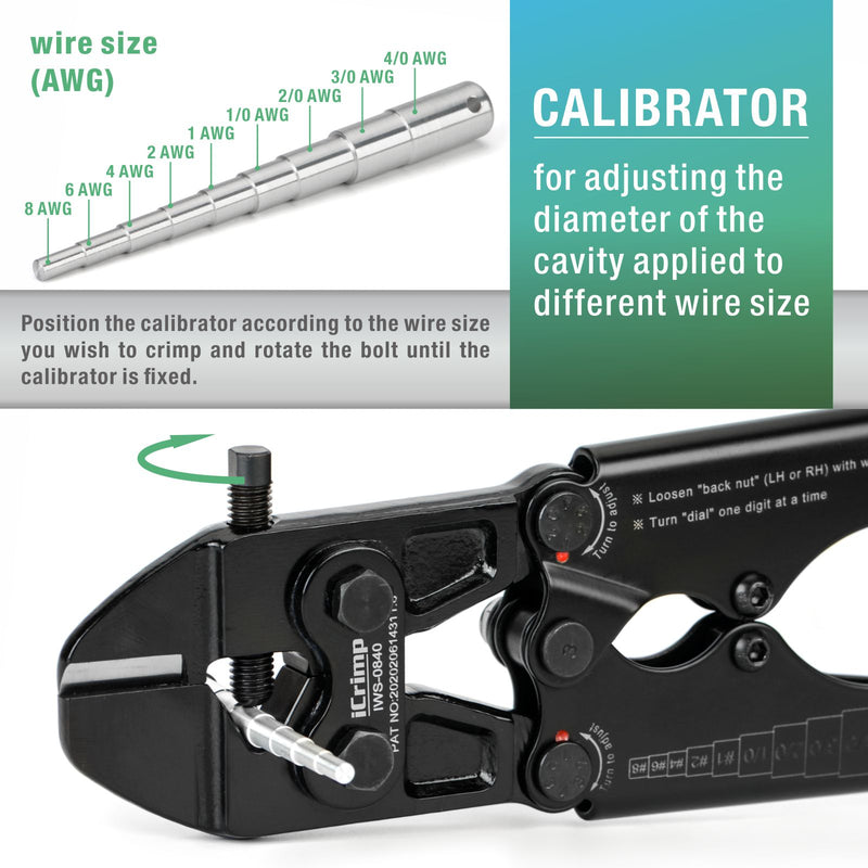 IWS-0840 Punch Type Battery Lug Crimping Tool For AWG8-4/0 Hand Crimping Pliers iCrimp