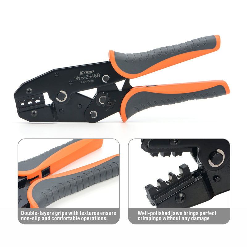 IWS-2546B Solar PV Cable Crimping Tool Kit for IWS4 solar connectors with Stripper& Cable Cutter Hand Crimping Pliers iCrimp