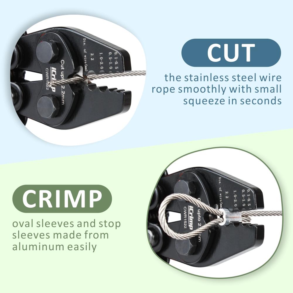 Wire Rope Crimping Tool Kit, Stainless Steel Wire Rope Cable — IWISS TOOLS