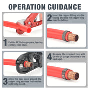 IWS-1234PS 1/2" & 3/4" Combo Pex Pipe Copper Ring plumbing Tool with Gauge PEX Pipe Tools iCrimp