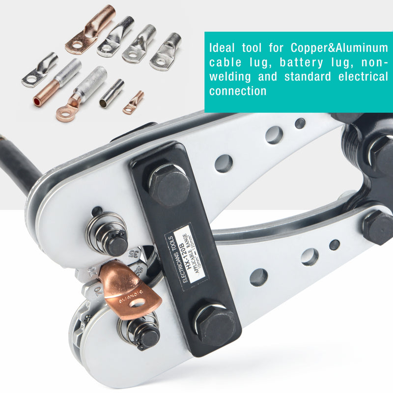 HX-120B Wire Terminal Crimping Tool Cable Lug Crimper for Non-welding and Standard Electrical Connections Crimping Tools iCrimp
