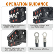 IWS-16 Non Insulated Terminal Crimper, AWG 22-6 Ratchet Wire Crimper Tool for Battery Cable Terminal, Copper Butt Connector, Splice Wire Connectors Hand Crimping Pliers iCrimp