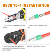 HSC8 16-4 Square Type Ratchet Crimping Tools for 6-16mm2 End Sleeves Hand Crimping Pliers iCrimp