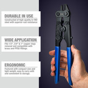 IWS-1210C PEX Crimp Ring Removal Tool for 1/2", 3/4" and 1" ASTM F1807 Copper Crimp Rings PEX Pipe Tools iCrimp