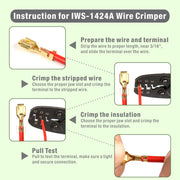 IWS-1424A Non Insulated Open Barrel Terminal Crimp Tool - Wire Crimper for Molex, Delphi, AMP/Tyco, Harley, PC/Computer, Automotive 24-14 AWG Hand Crimping Pliers iCrimp