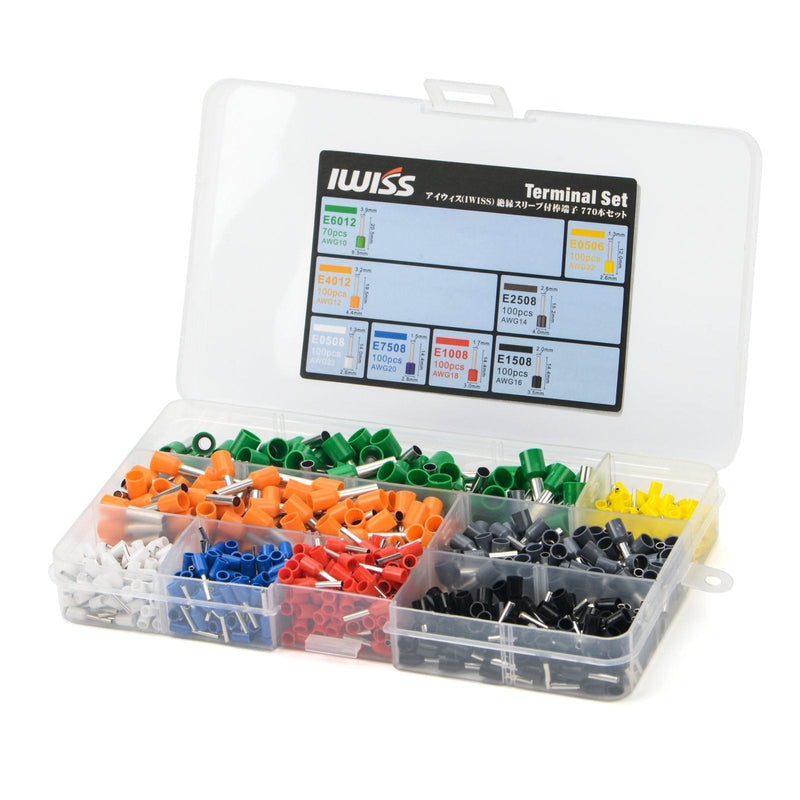 E-770 770pcs insulated ferrules terminals kit Wire Terminal Kits IWISS