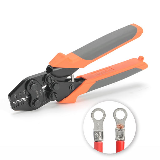 IWS-6 Non-insulated Terminal Crimping Tool for AWG 16 to AWG 10 Non-Insulated Terminals and Butt/Spice/Open/Plug Connectors for Auto Electrical