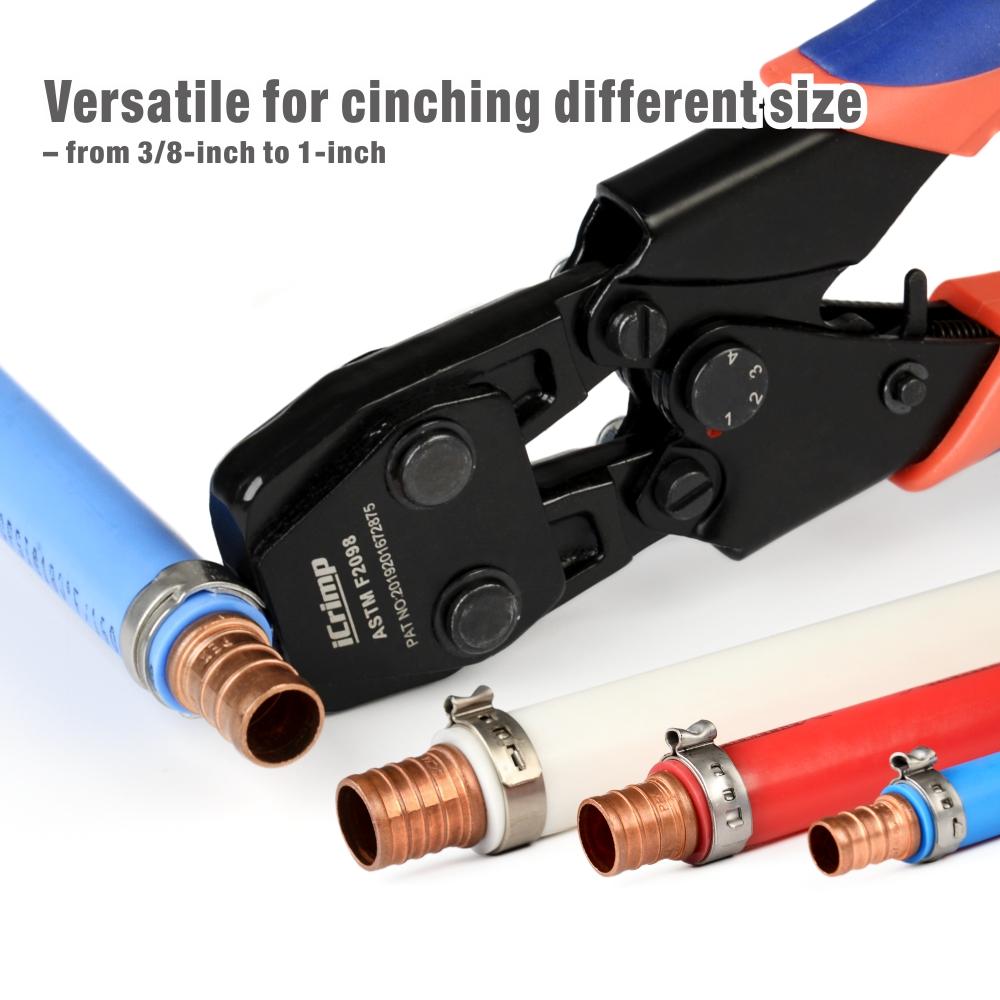 CRP961 Mini PEX Pipe Quick Cinch Tool Set for 3/8 to 1-inch SS