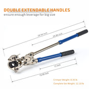 IWS-1632AF-North America Copper Pipe Press Tool with 1/2,3/4,1-inch interchangeable Jaws Copper Pipe Tools iCrimp