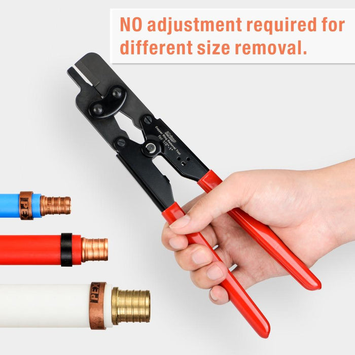 Hilitchi 2-Piece Crimp Ring Removal Tool Kit For 1/2", 3/4", 1" PEX Copper Rings + Pipe Cutter & Cut-Resistant Gloves