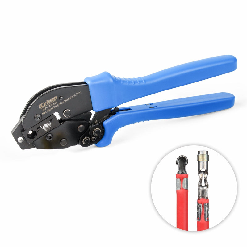 AP-2048 Ratcheting Spark Plug Connector Crimper for Ignition Cable and Spark plug wires Maximum Diameter 8.5mm Hand Crimping Pliers iCrimp