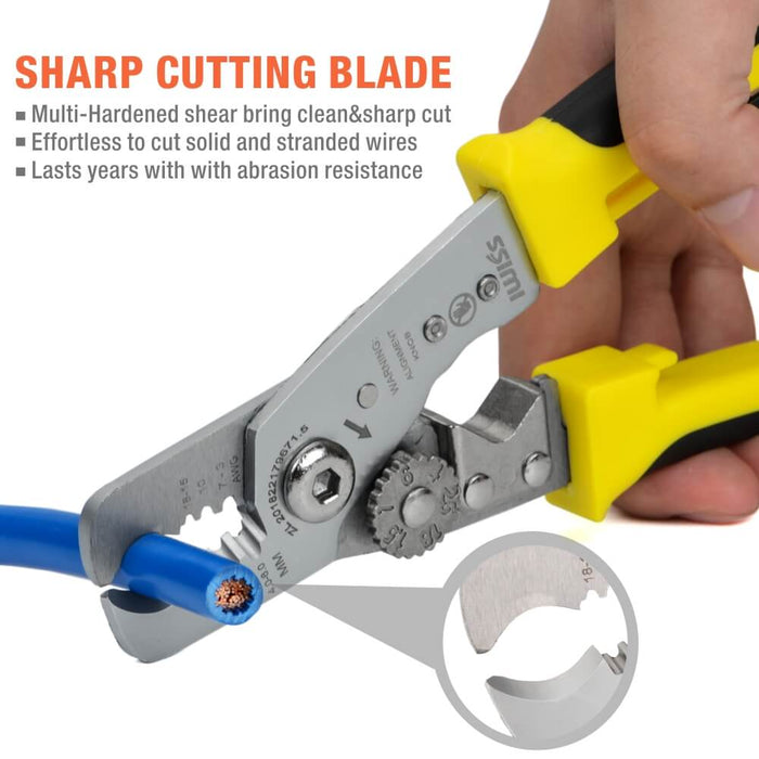 IWS-085 One-handed Wire Stripping and Cutting Multi-Tool, Strips AWG18-3 Wires