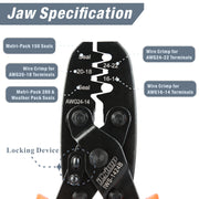 IWS-1424B Weather Pack Terminal Crimper for 0.35-2.0mm² AWG24-14 Hand Crimping Pliers iCrimp