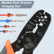 IWS-1424B Weather Pack Terminal Crimper for 0.35-2.0mm² AWG24-14 Hand Crimping Pliers iCrimp
