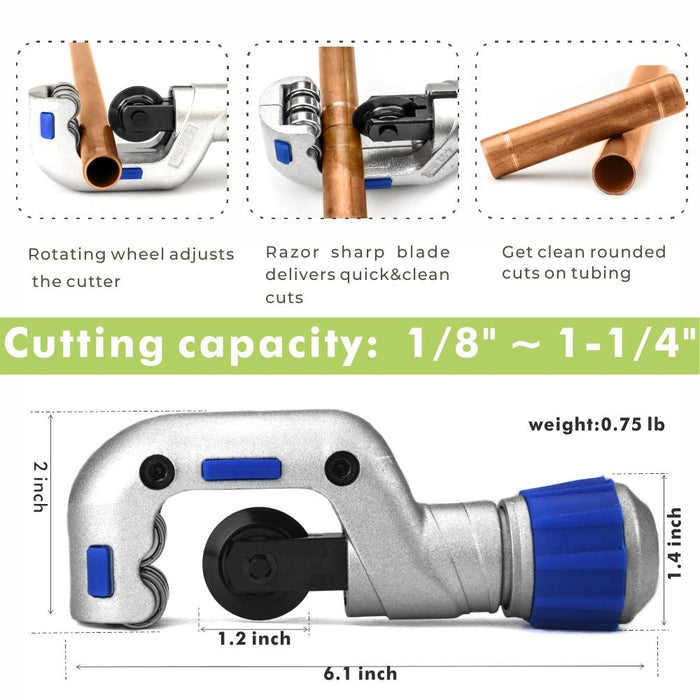 IWS-1632AF C&DT Copper Pipe Pressing Tool Kit with Cutter&Deburring Tool for ProPress Copper Fittings