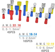 285pcs Insulated Butt, Spades, Rings Connectors from AWG22-10 Wire Terminal Kits IWISS
