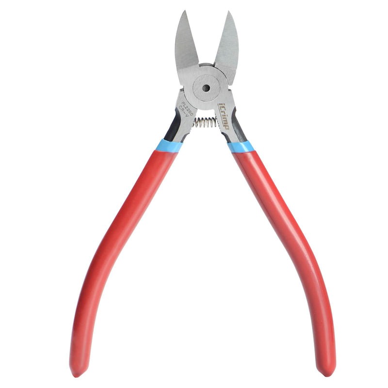 PL2100/PL2200 Diagonal Flush Cutter, Side Cutting Pliers, Electronics Pliers with Pointed Nose for Reeled Terminals, Soft Wires, Electronics, Zip Tes Cable Stripper & Wire Cutters iCrimp