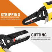 IWS-049 Multi-functional Wire Stripper and Cable Cutter for AWG22-10 Cable Wire, 7.5-inch Wire Stripper & Cable Cutter iCrimp