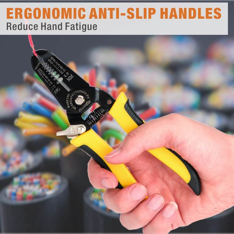 IWS-049 Multi-functional Wire Stripper and Cable Cutter for AWG22-10 Cable Wire, 7.5-inch Wire Stripper & Cable Cutter iCrimp
