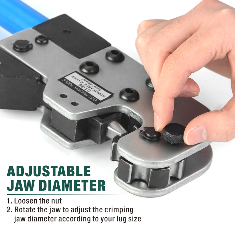CT-80 Cable Lug Crimping Tool for 8-95mm2 AWG8-3/0 Hand Crimping Pliers iCrimp